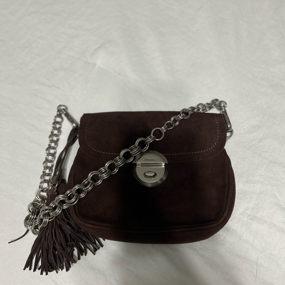 Prada Brown Suede shoulder bag